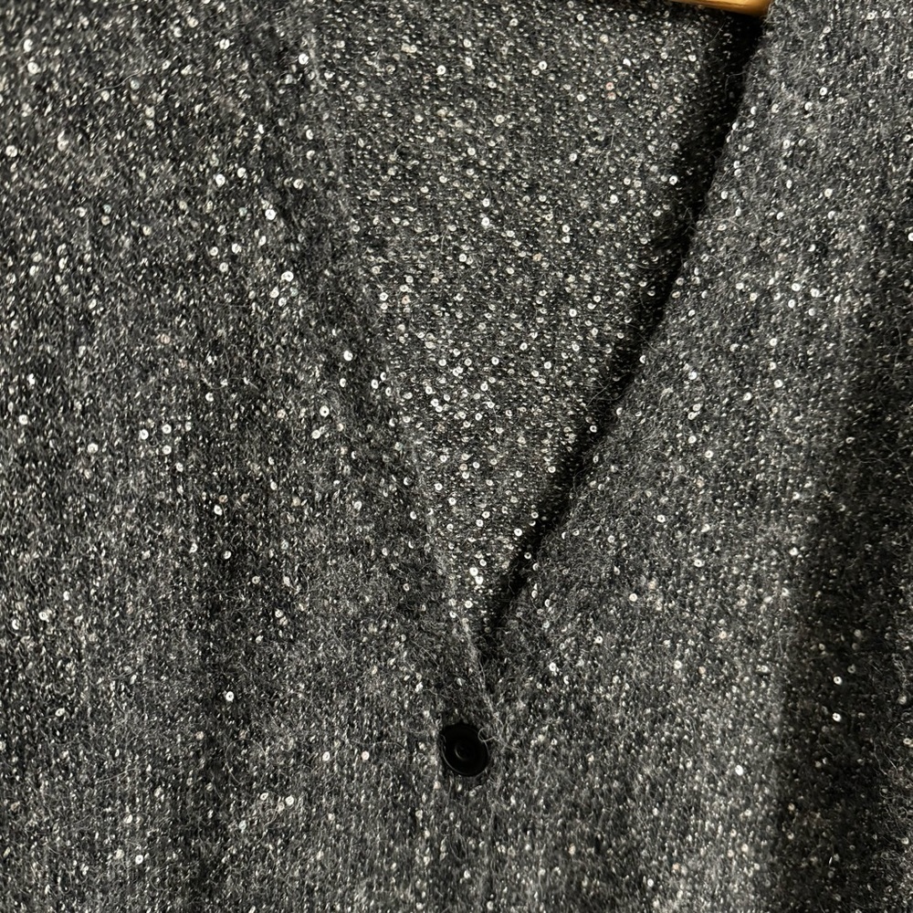 Like New ATM Gray Sequin Alpaca Button up Cardigan XS - Picture 5 of 12